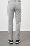 Gri Düz Gabardin Slim Fit Casual Pantolon 1003240319