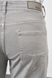 Gri Düz Gabardin Slim Fit Casual Pantolon 1003240319