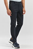 Koyu Lacivert Gabardin Pamuklu Likralı Yan Cepli Slim Fit Dar Kesim Casual Pantolon 1003225900