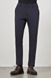 Koyu Lacivert Düz Bez Ayağı Lastikli Slim Fit Casual Pantolon 1003245101