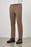 Koyu Vizon Düz Bez Ayağı Lastikli Slim Fit Casual Pantolon 1003245101