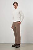 Koyu Vizon Düz Bez Ayağı Lastikli Slim Fit Casual Pantolon 1003245101