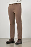 Koyu Vizon Düz Bez Ayağı Lastikli Slim Fit Casual Pantolon 1003245101