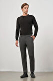 Koyu Antrasit Düz Gabardin Slim Fit Casual Pantolon 1003245105