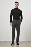 Koyu Antrasit Düz Gabardin Slim Fit Casual Pantolon 1003245108