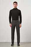 Koyu Antrasit Düz Gabardin Slim Fit Casual Pantolon 1003245108