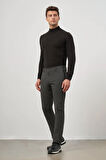 Koyu Antrasit Düz Gabardin Slim Fit Casual Pantolon 1003245108