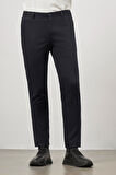 Koyu Lacivert Düz Armürlü Slim Fit Casual Pantolon 1003245150