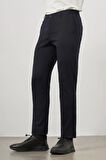 Koyu Lacivert Düz Armürlü Slim Fit Casual Pantolon 1003245150
