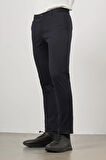 Koyu Lacivert Düz Armürlü Slim Fit Casual Pantolon 1003245150
