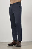 Koyu Lacivert Düz Gabardin Comfort Fit Casual Pantolon 1003245153