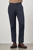 Koyu Lacivert Düz Gabardin Comfort Fit Casual Pantolon 1003245153