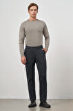 Siyah Düz Gabardin Comfort Fit Büyük Beden Casual Pantolon 1003245154