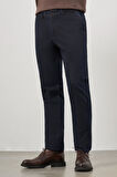 Koyu Lacivert Düz Gabardin Comfort Fit Casual Pantolon 1003245155