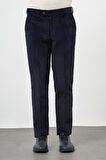 Koyu Lacivert Fitilli Desen Kadife Pamuklu Yan Cep Comfort Fit Classic Pantolon 1003245160