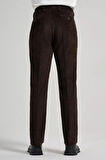 Koyu Kahverengi Pamuklu Yandan Cepli Comfort Fit Kadife Pantolon 1003245160