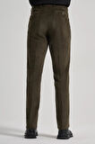 Koyu Haki Pamuklu Yandan Cepli Comfort Fit Kadife Pantolon 1003245160
