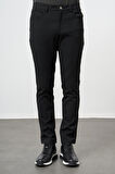 Siyah Düz Gabardin Esnek 5 Cep Slim Fit Casual Pantolon 1003245161