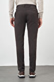 Koyu Kahverengi Düz Gabardin Pamuklu Yan Cep Slim Fit Casual Pantolon 1003245162
