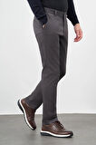 Koyu Antrasit Düz Armürlü Pamuklu Yan Cep Comfort Fit Casual Pantolon 1003245164