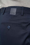 Koyu Lacivert Düz Armürlü Pamuklu Yan Cep Comfort Fit Casual Pantolon 1003245164