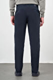 Koyu Lacivert Düz Armürlü Pamuklu Yan Cep Comfort Fit Casual Pantolon 1003245164