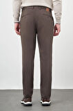 Koyu Camel Düz Armürlü Pamuklu Yan Cep Comfort Fit Casual Pantolon 1003245164
