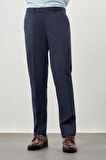 Lacivert Kendinden Desenli Bez Ayağı Yan Cep Comfort Fit Classic Pantolon 1003245166