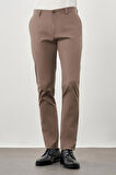 Haki Kendinden Desenli Bez Ayağı Pamuklu Yan Cep Slim Fit Casual Pantolon 1003245168