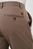Haki Kendinden Desenli Bez Ayağı Pamuklu Yan Cep Slim Fit Casual Pantolon 1003245168