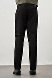 Siyah Düz Armürlü Pamuklu Yan Cep Comfort Fit Casual Pantolon 1003245169