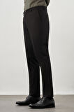 Siyah Düz Armürlü Pamuklu Yan Cep Comfort Fit Casual Pantolon 1003245169