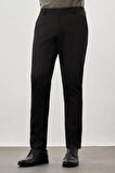 Siyah Düz Armürlü Pamuklu Yan Cep Comfort Fit Casual Pantolon 1003245169