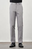 Gri Düz Armürlü Pamuklu Yan Cep Comfort Fit Casual Pantolon 1003245169