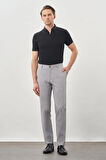 Gri Düz Armürlü Pamuklu Yan Cep Comfort Fit Casual Pantolon 1003245169