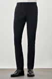 Koyu Lacivert Düz Gofreli Esnek Yan Cep Slim Fit Casual Pantolon 1003245174