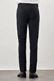 Koyu Lacivert Düz Gofreli Esnek Yan Cep Slim Fit Casual Pantolon 1003245174