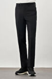Siyah Düz Bez Ayağı Esnek Yan Cep Slim Fit Classic Pantolon 1003245207_001