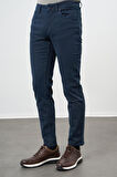Koyu Lacivert Düz Gabardin Pamuklu 5 Cep Slim Fit Casual Pantolon 1003245318