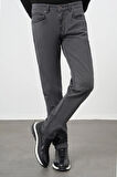 Koyu Antrasit Düz Gabardin Pamuklu 5 Cep Slim Fit Casual Pantolon 1003245319