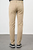 Koyu Bej Düz Gabardin Pamuklu 5 Cep Slim Fit Casual Pantolon 1003245319