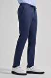 İndigo Mavi Pamuklu Yandan Cepli Casual Comfort Fit Jogger Pantolon 1003250110