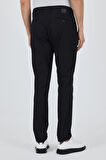 Siyah Armürlü Yan Cep Düz Paça Slim Fit Pamuklu Casual Chino Pantolon 1003250120