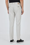 Gri Armürlü Yan Cep Düz Paça Slim Fit Pamuklu Casual Chino Pantolon 1003250120