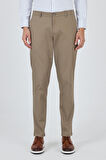 Koyu Vizon Gabardin Yan Cep Düz Paça Comfort Fit Pamuklu Casual Chino Pantolon 1003250121