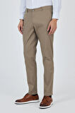 Koyu Vizon Gabardin Yan Cep Düz Paça Comfort Fit Pamuklu Casual Chino Pantolon 1003250121