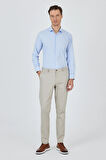 Taş Rengi Gabardin Yan Cep Düz Paça Comfort Fit Pamuklu Casual Chino Pantolon 1003250121