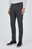 Koyu Antrasit Desenli Armürlü Yan Cep Düz Paça Comfort Fit Pamuklu Casual Chino Pantolon 1003250122