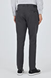 Koyu Antrasit Desenli Armürlü Yan Cep Düz Paça Comfort Fit Pamuklu Casual Chino Pantolon 1003250122