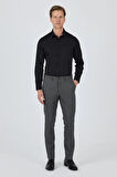 Siyah Filafil Yan Cep Açık Paça Slim Fit Ayarlanabilir Kemer Pantolon 1003250123